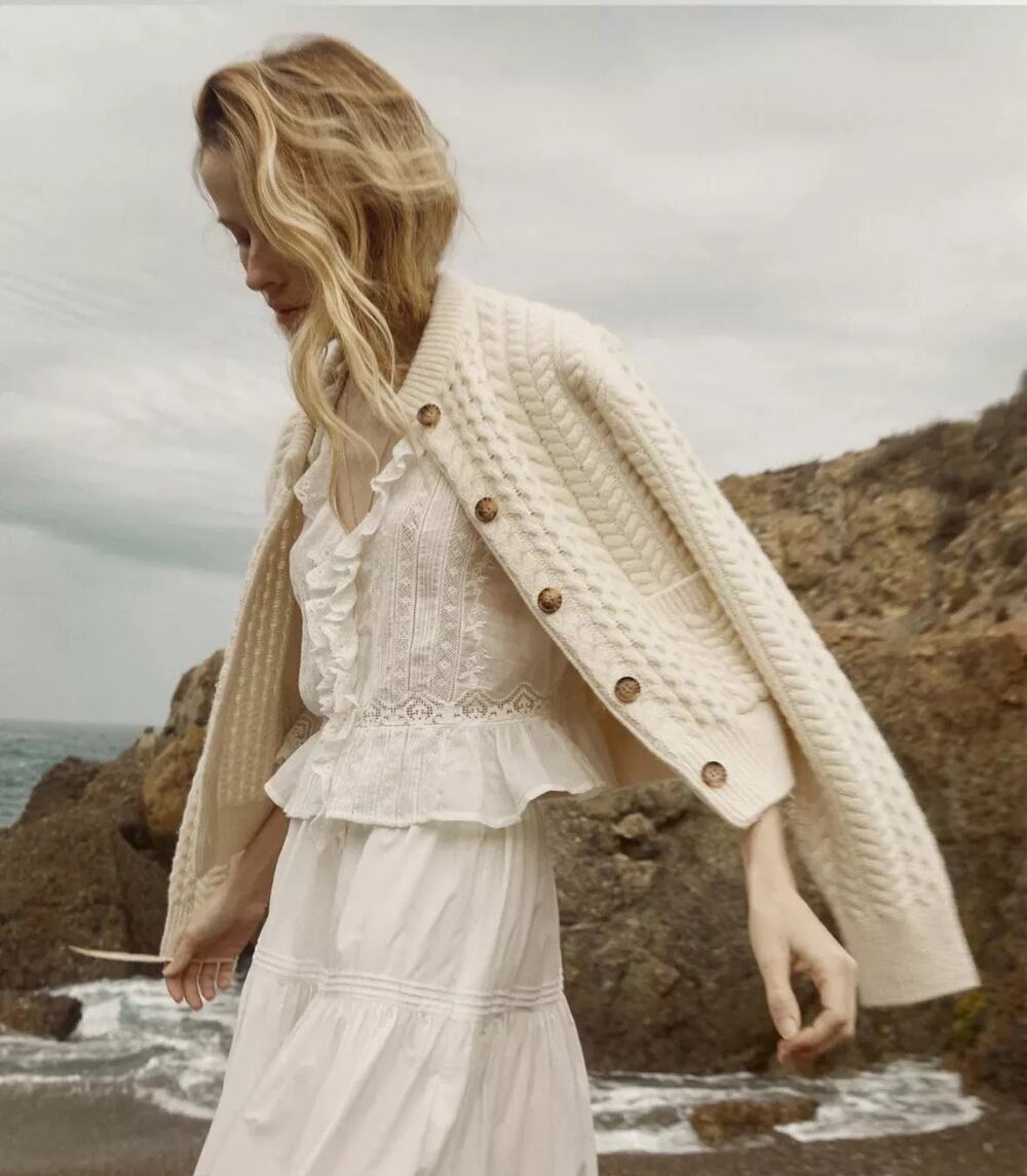 Doen Marilene wool blend cardigan ivory M - Picture 1 of 9